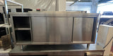 Tavolo a 2 ante con alzatina in acciaio Inox