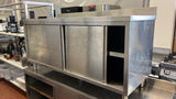 Tavolo a 2 ante con alzatina in acciaio Inox