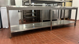Tavolo aperto con 1 mensola in acciaio Inox