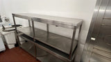 Tavolo aperto con 1 mensola in acciaio Inox